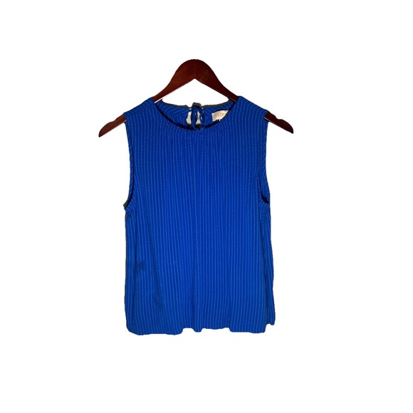 Loft Sleeveless Blouse Top Royal Blue XS Light And Airy - Picture 2 of 14